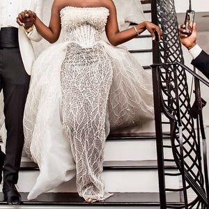 ❌SOLD❌Custom made sequin, rhinestone, pearl wedding gown